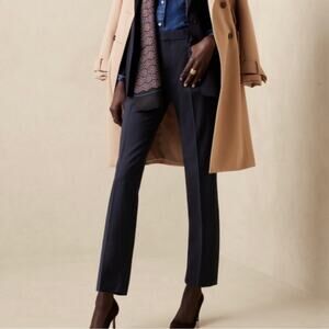 Banana Republic TALL Siena Slim Italian Wool Ankle Pant Navy Blue 8 444805